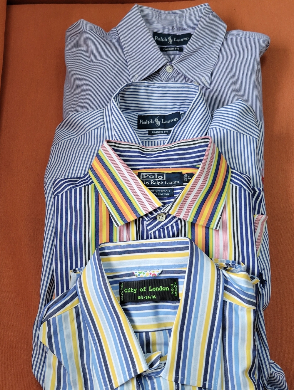 Ralph Lauren Polo City Of London Lot Of 4 Mens Button Down Shirts Size 16.5 L